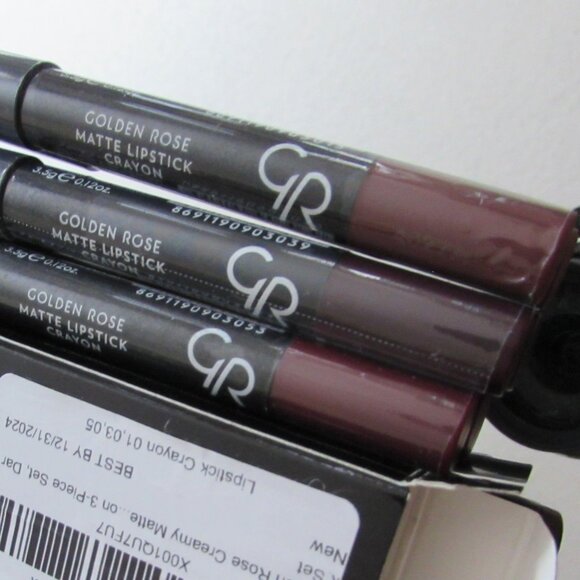 Golden Rose 3PK Lipstick Crayon Set NIB - Picture 7 of 7